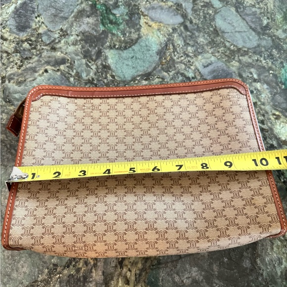 Authentic Celine Vintage Macadam Clutch PVC Beige Leather - Excellent Condition - Picture 6 of 7